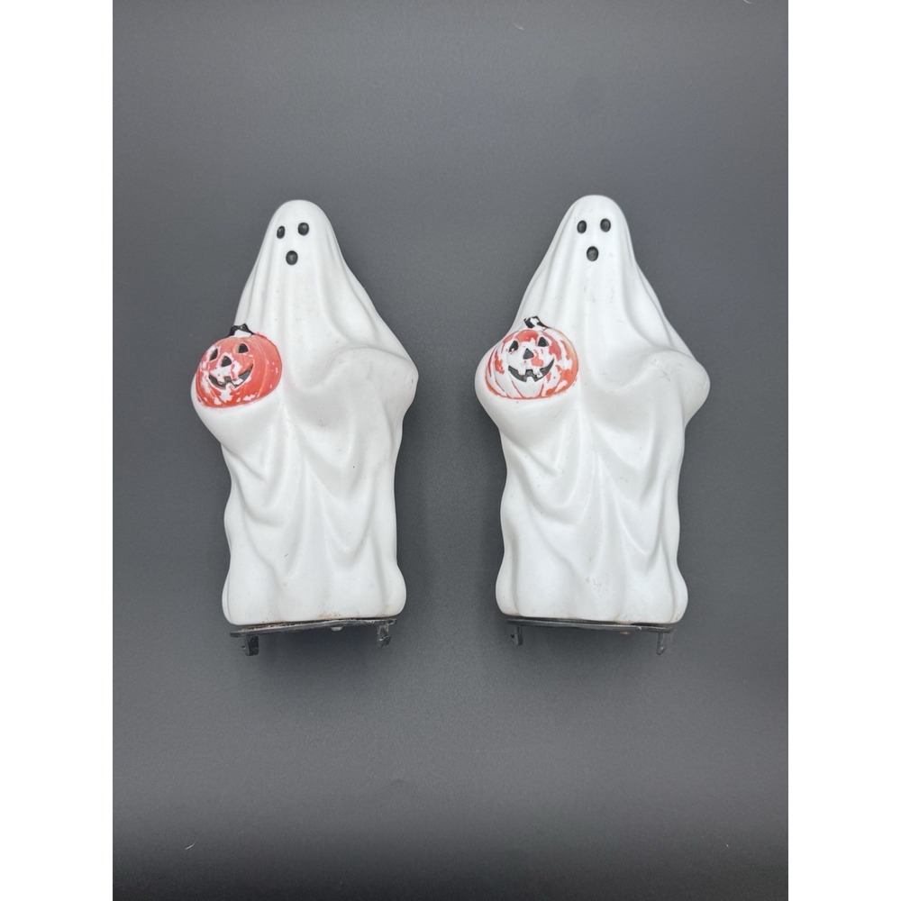 Vtg‎ 1995 Empire Blow Mold Ghost Jack o Lantern Halloween Path Light Topper 9.5"